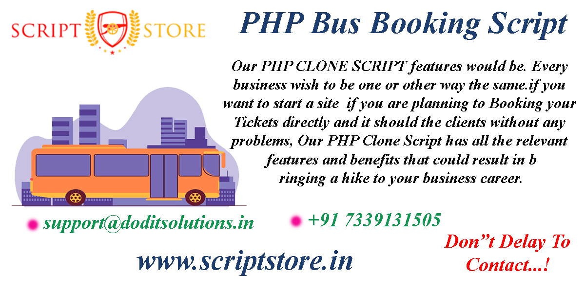 Best PHP Bus Booking System - SCRIPTSTORE.IN