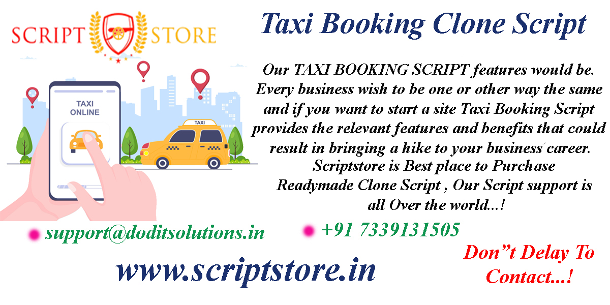 Best Taxi Booking Clone System - SCRIPTSTORE.IN