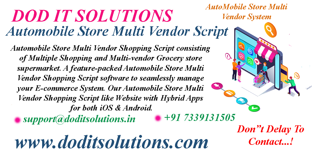 Readymade Automobile Store Multi Vendor System - DOD IT SOLUTIONS