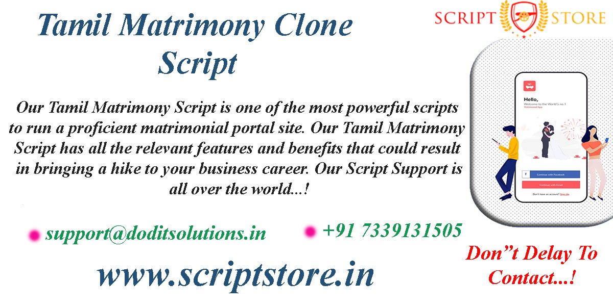 Readymade Tamil Matrimony Clone Script - SCRIPTSTORE.IN