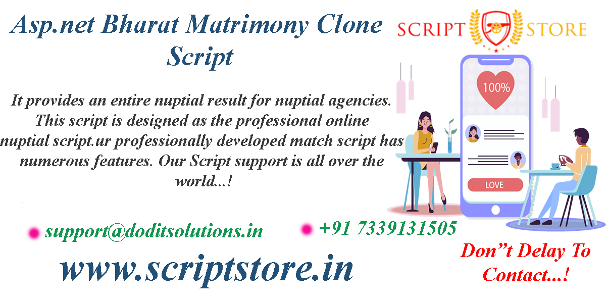 Asp.net Bharat Matrimony Clone Script - Readymade Clone Script
