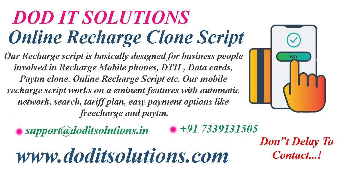 Online Recharge Clone Script - DOD IT SOLUTIONS