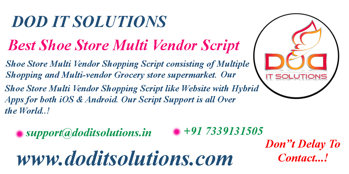 Best Shoe Store Multi Vendor Shopping Script - DOD IT SOLUTIONS
