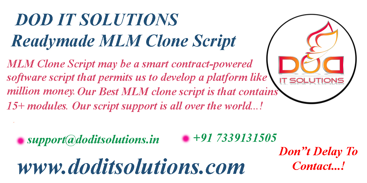 Readymade Best MLM Clone Script - DOD IT SOLUTIONS