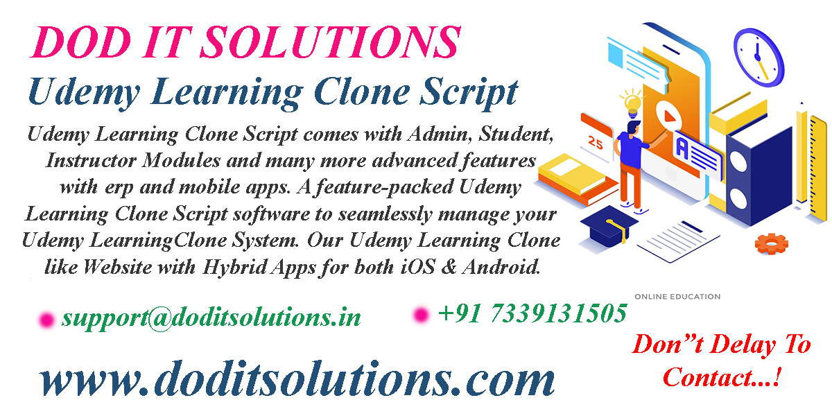 Readymade Udemy Learning Clone System - DOD IT SOLUTIONS