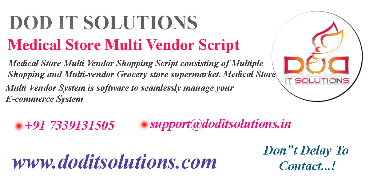 Readymade Best Medical Store Multi Vendor Shopping Script - DOD IT SOLUTIONS