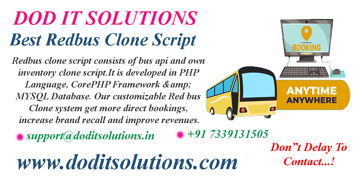 Best Readymade Redbus Clone System - DOD IT SOLUTIONS