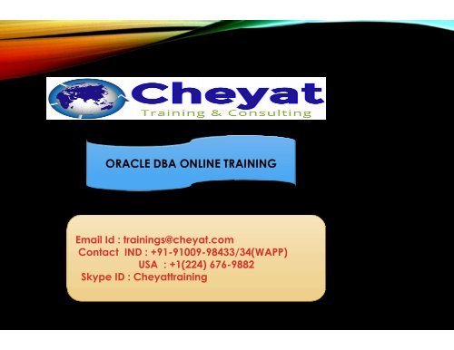 Oracle DBA Online Training - cheyat tech