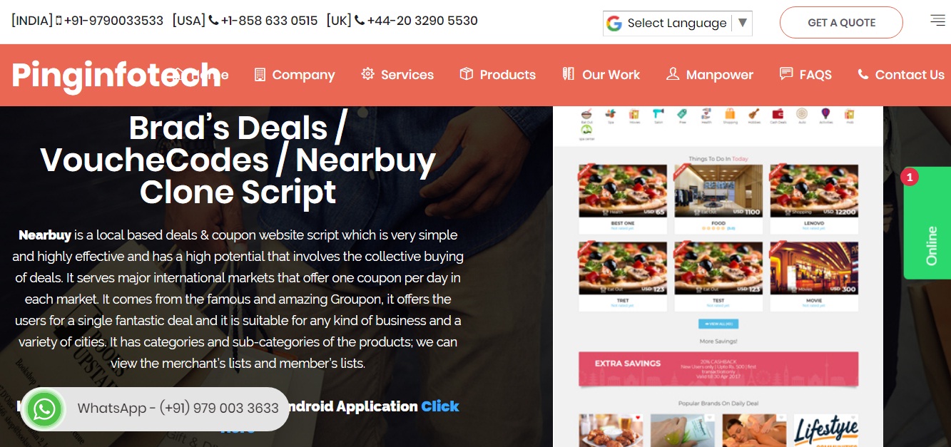 Nearbuy Clone Script | Daily Deals Script | Pinginfotech