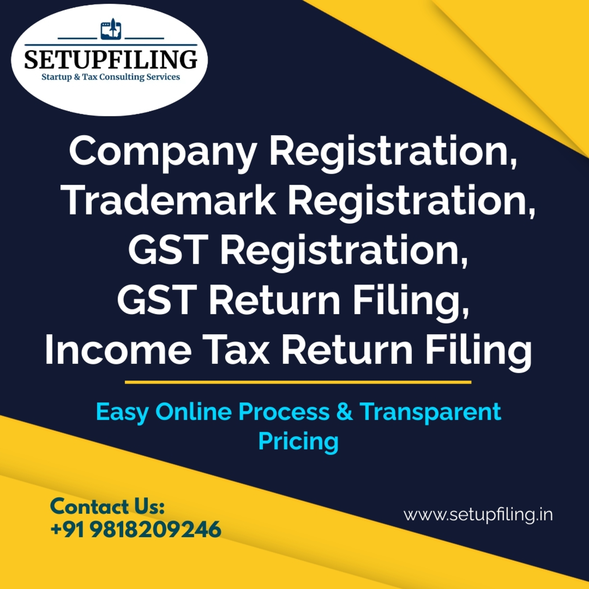 Company Registration, Trademark Registration, GST Registration,