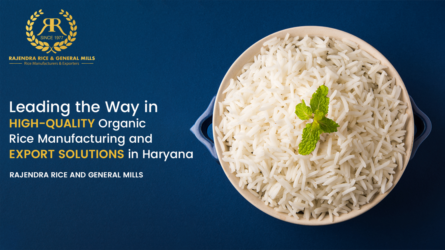 Rajendra Rice and General Mills: Leading the Way in High-Quality Organic Rice Manufacturing and Export Solutions in Haryana