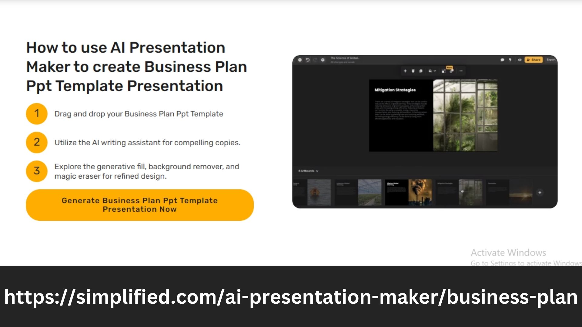 Business Plan PPT Template - Create Professional Presentations with AI Presentation Maker