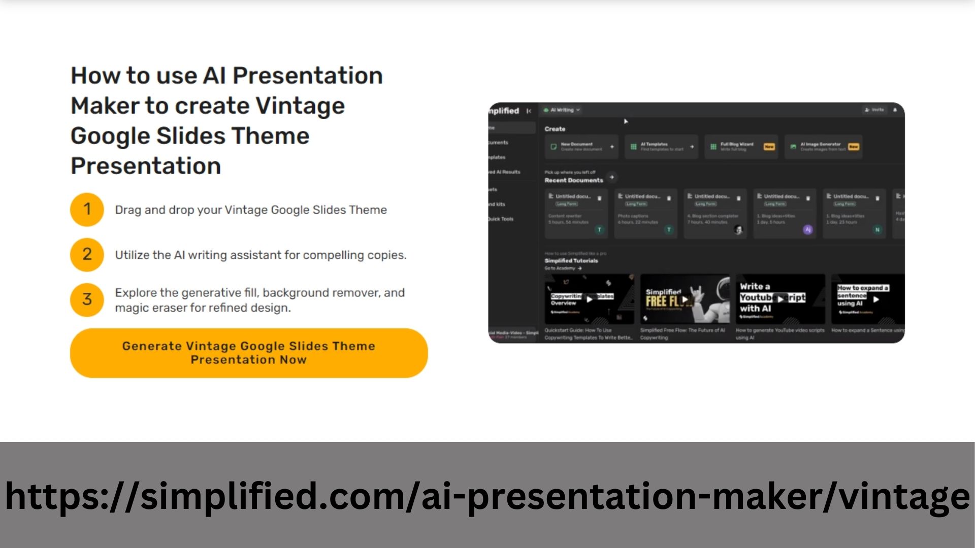 Simplified AI Presentation Maker - Elevate Your Presentations with Vintage Google Slides Theme