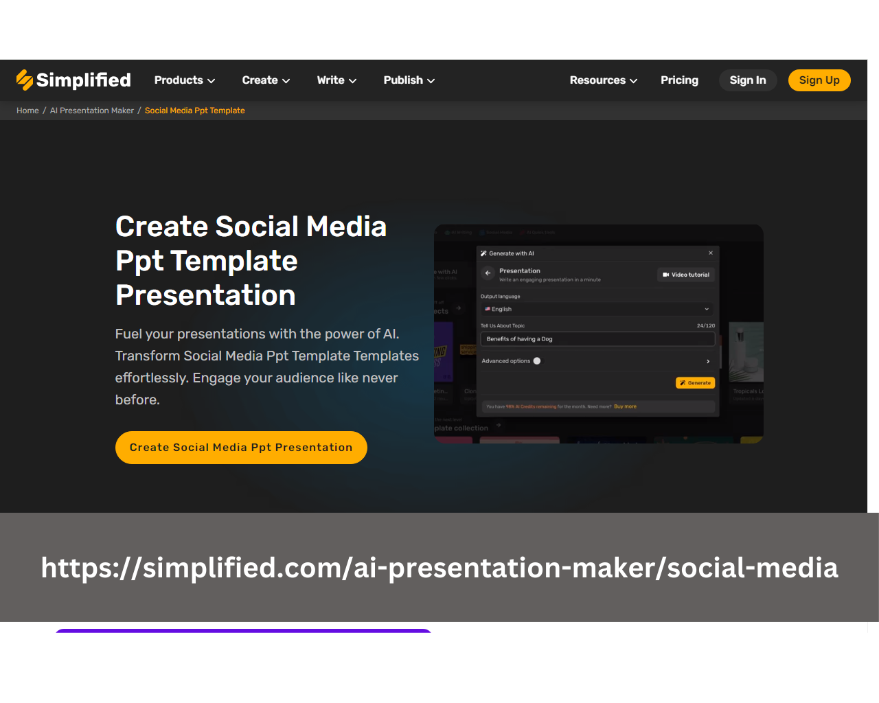 Simplified Social Media Ppt Template: Access Free Online Resources for Social Media Presentations