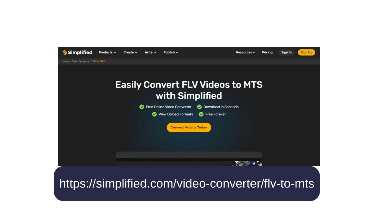 Simplified - Free Online FLV to MTS Converter