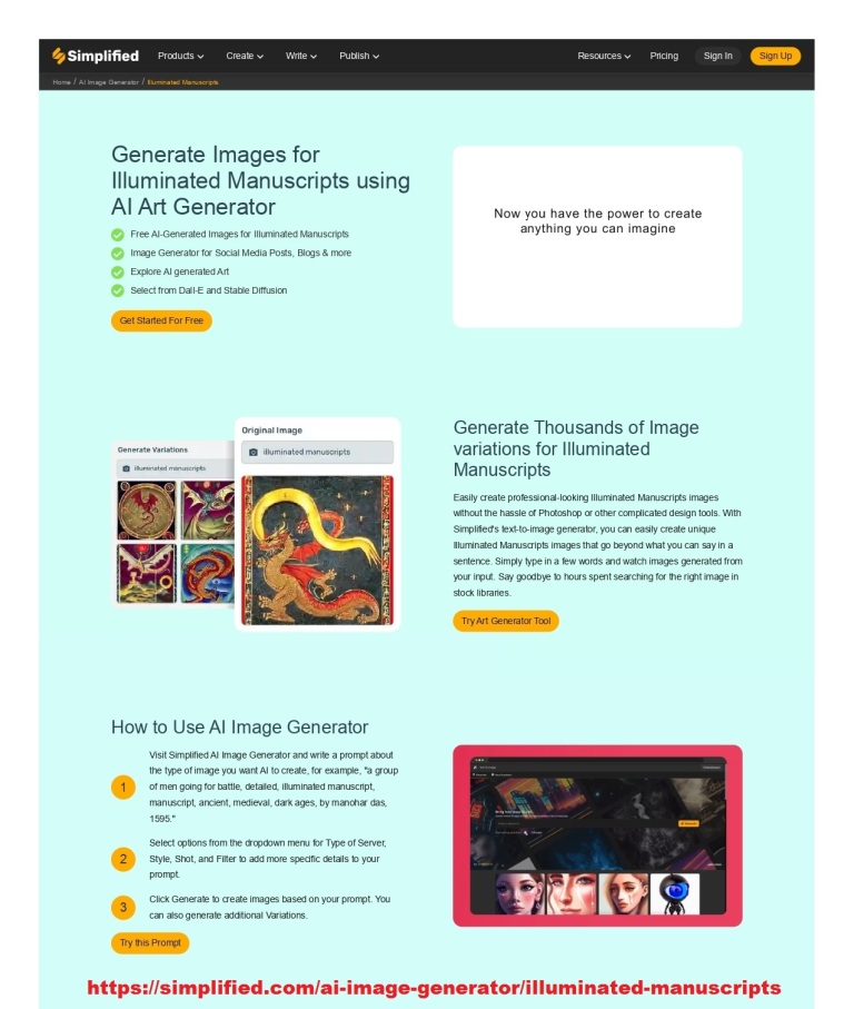 Generate Images for Illuminated Manuscripts using AI Art Generator