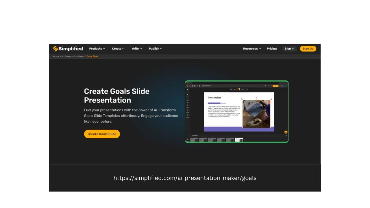 Stand Out with a Goals Slide Presentation: Create Online for Free Simplified
