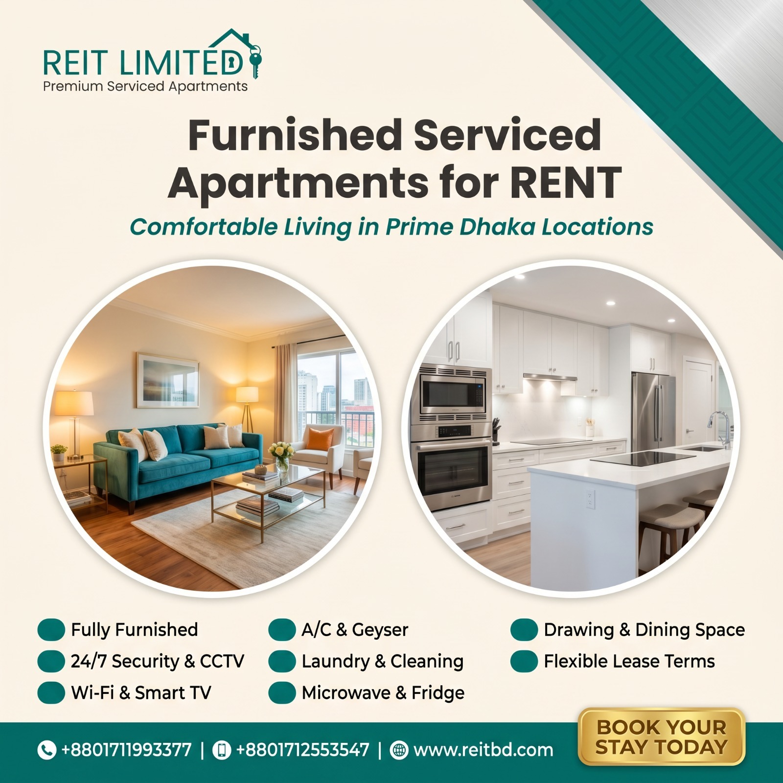 4Bed Room Serviced Apartment RENT in Bashundhara R/A.