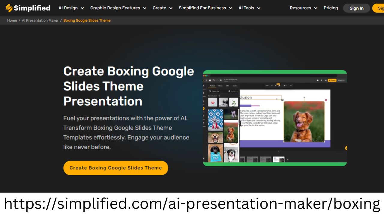 Create Boxing Google Slides Theme Presentations Online for Free with Simplified