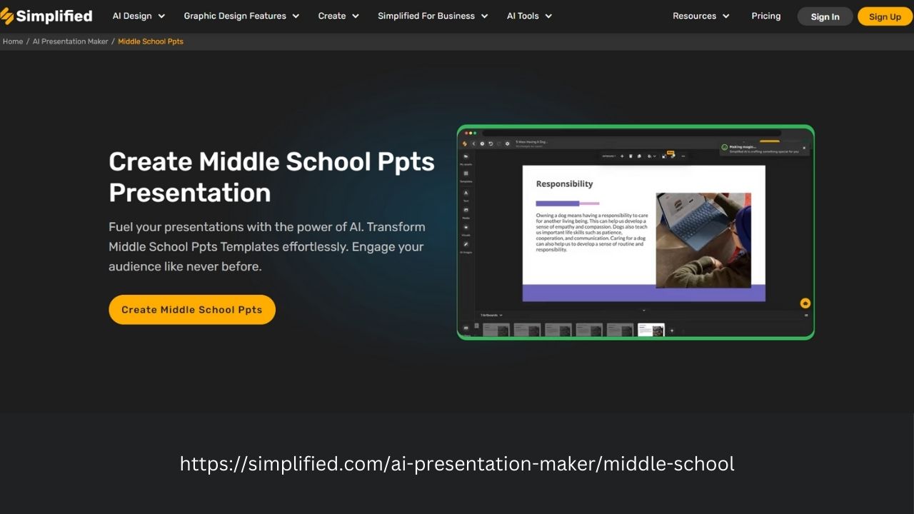 Free Online Middle School PPTs Presentation Creator: Simplified Makes It Easy