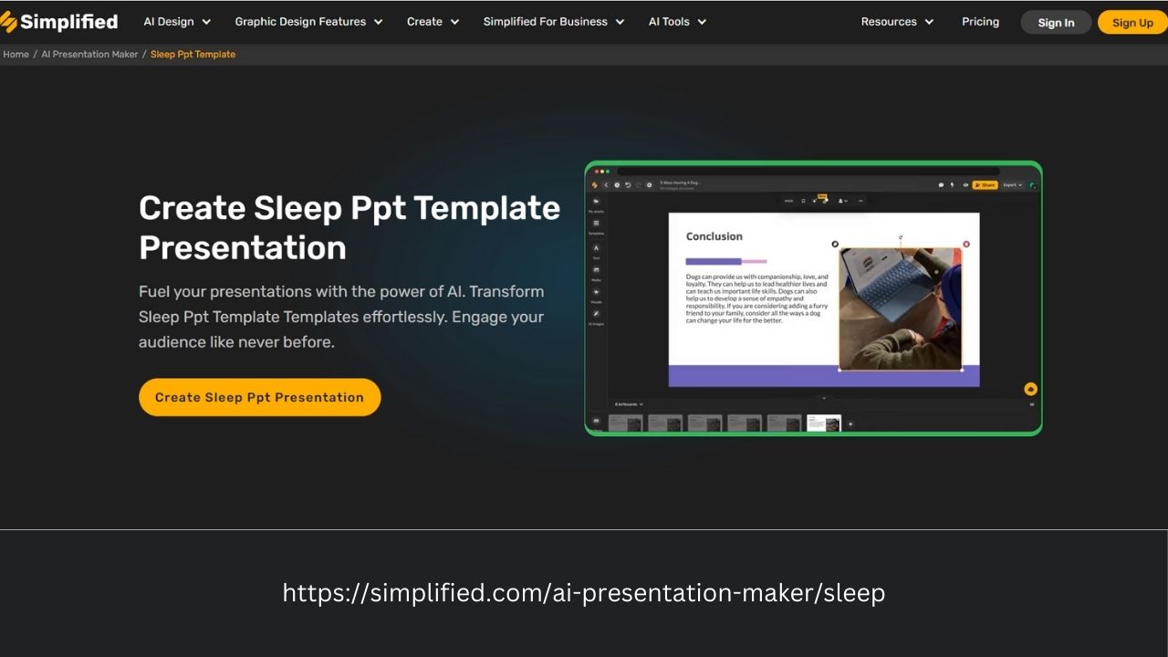 Free Online Sleep PPT Template Presentation Creator: Simplified Makes It Easy