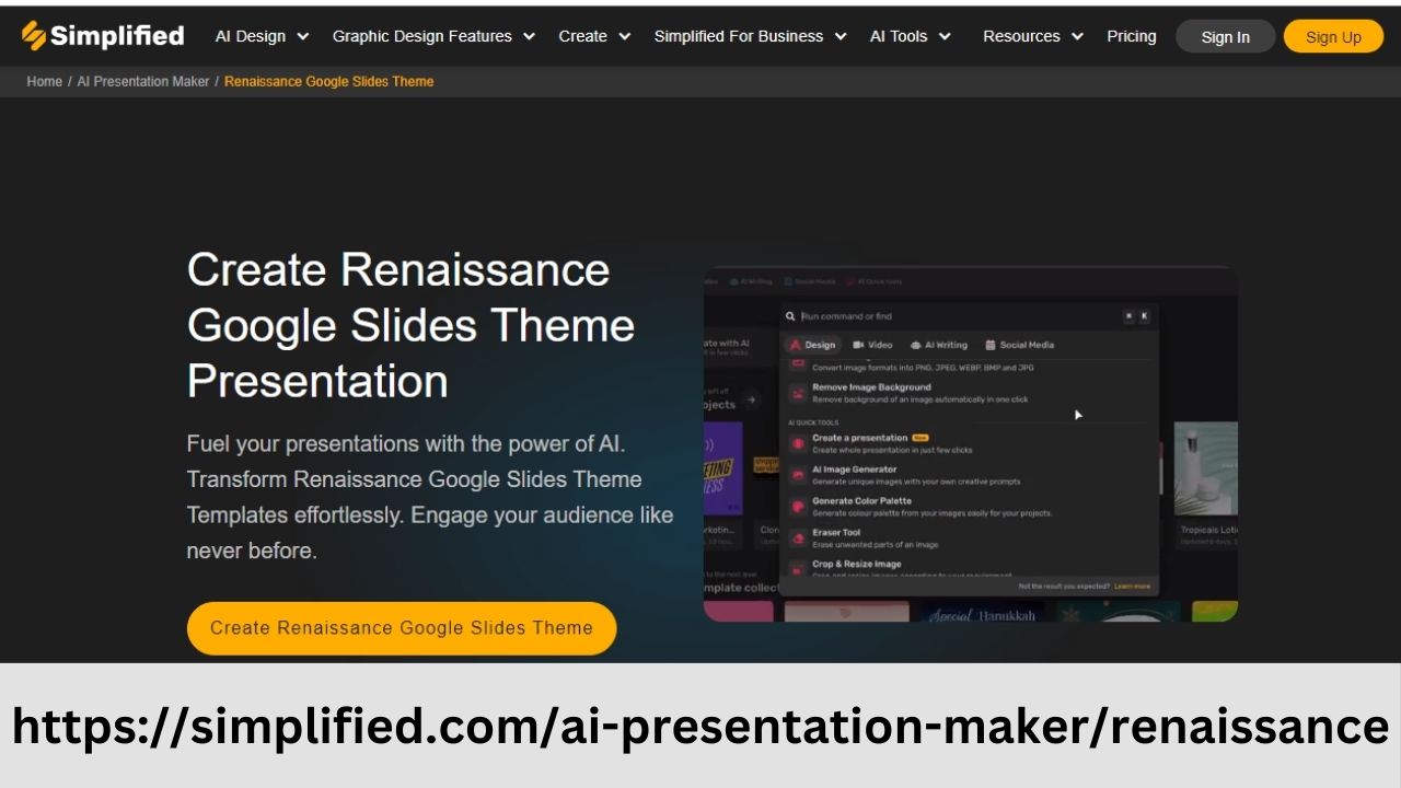 Create Renaissance Google Slides Theme Presentation Online for Free | simplified