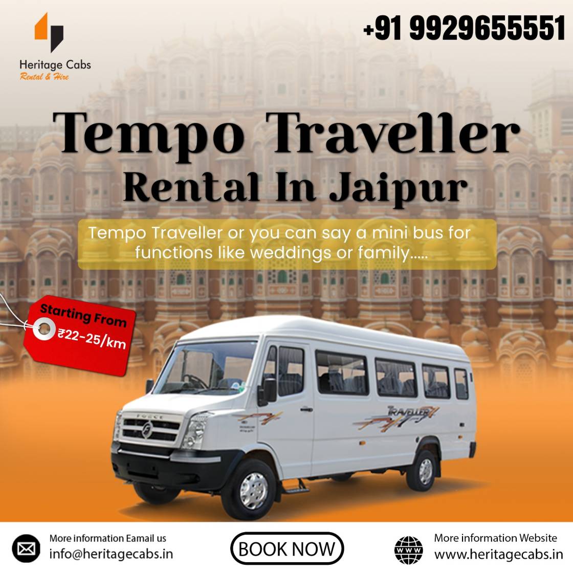Tempo Traveller Rental Jaipur – Heritage Cabs