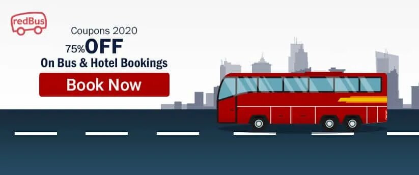 RedBus Offers, Coupons 2020 | 75% OFF On Bus & Hotel Bookings