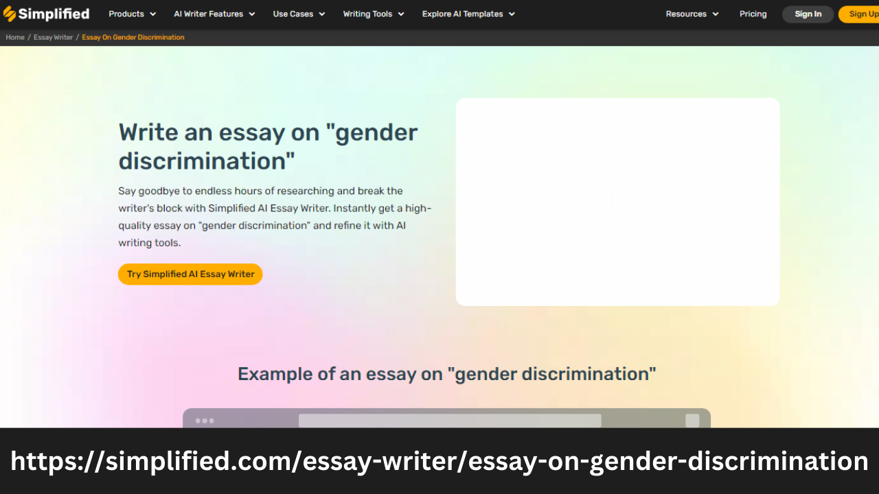  gender discrimination essay writer