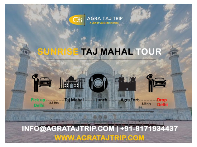 How to Do the Sunrise Taj Mahal Tour with car from Delhi