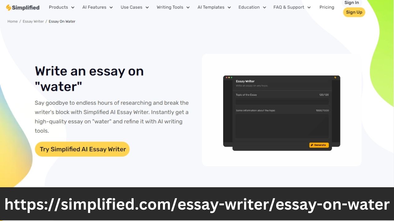 Dive into the World of Writing with the Water Essay Writer Free Online