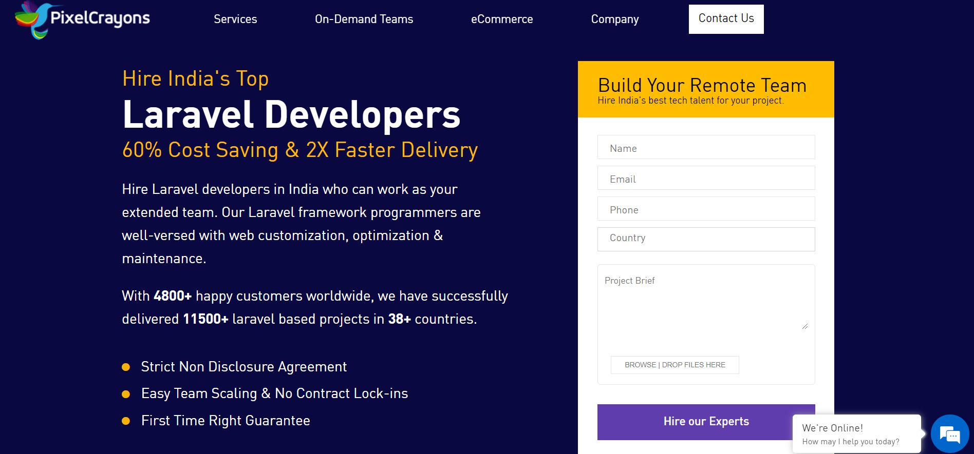 Hire Top Laravel Developer in India - PixelCrayons