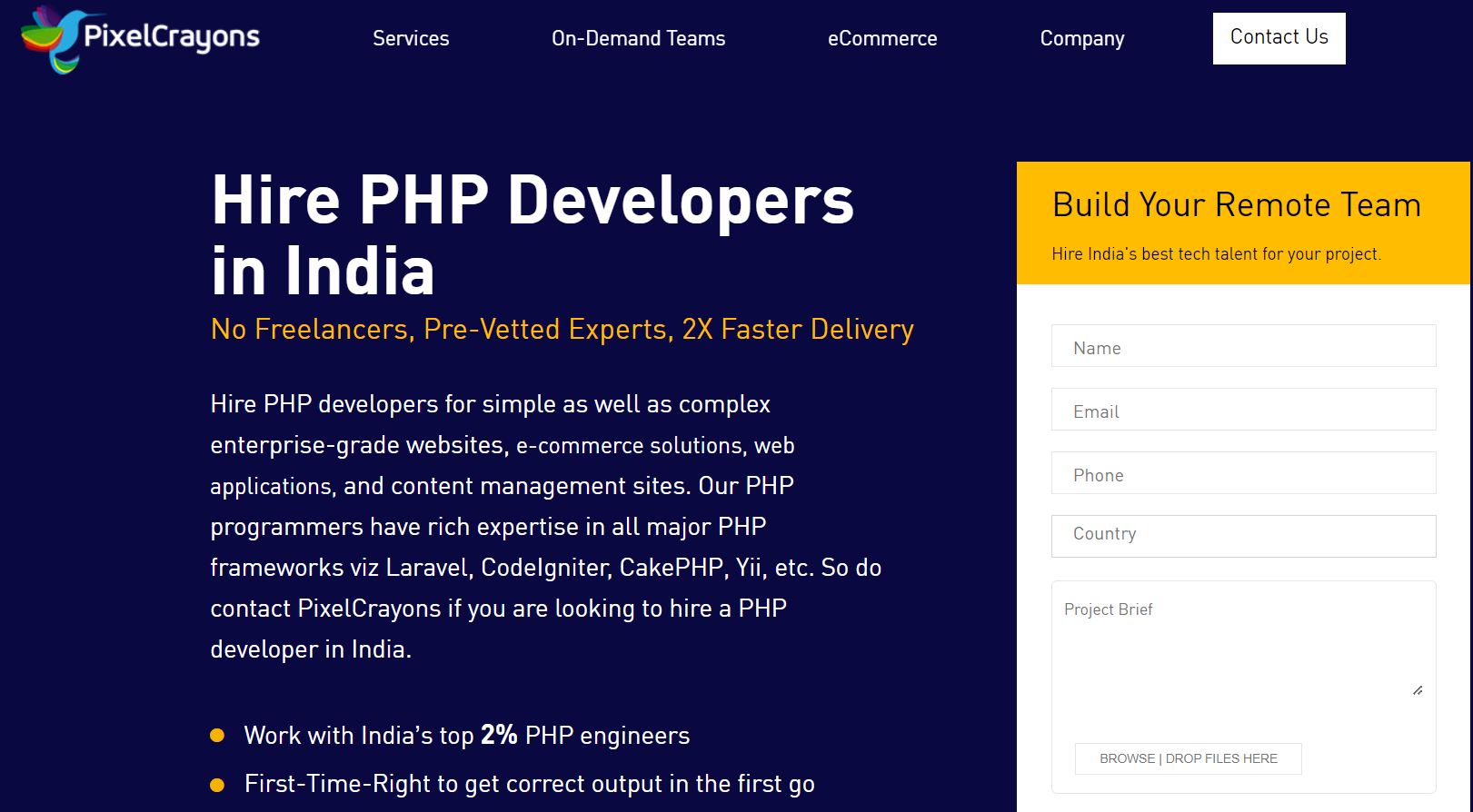 PixelCrayons: Hire PHP Developers in India