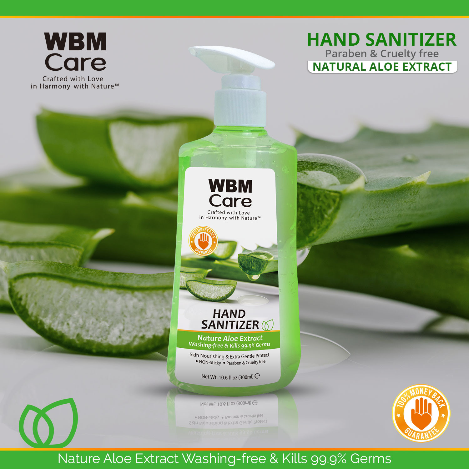 WBM Care Advanced Hand Sanitizer (Kills 99.99% Germs) | By Wbm International
