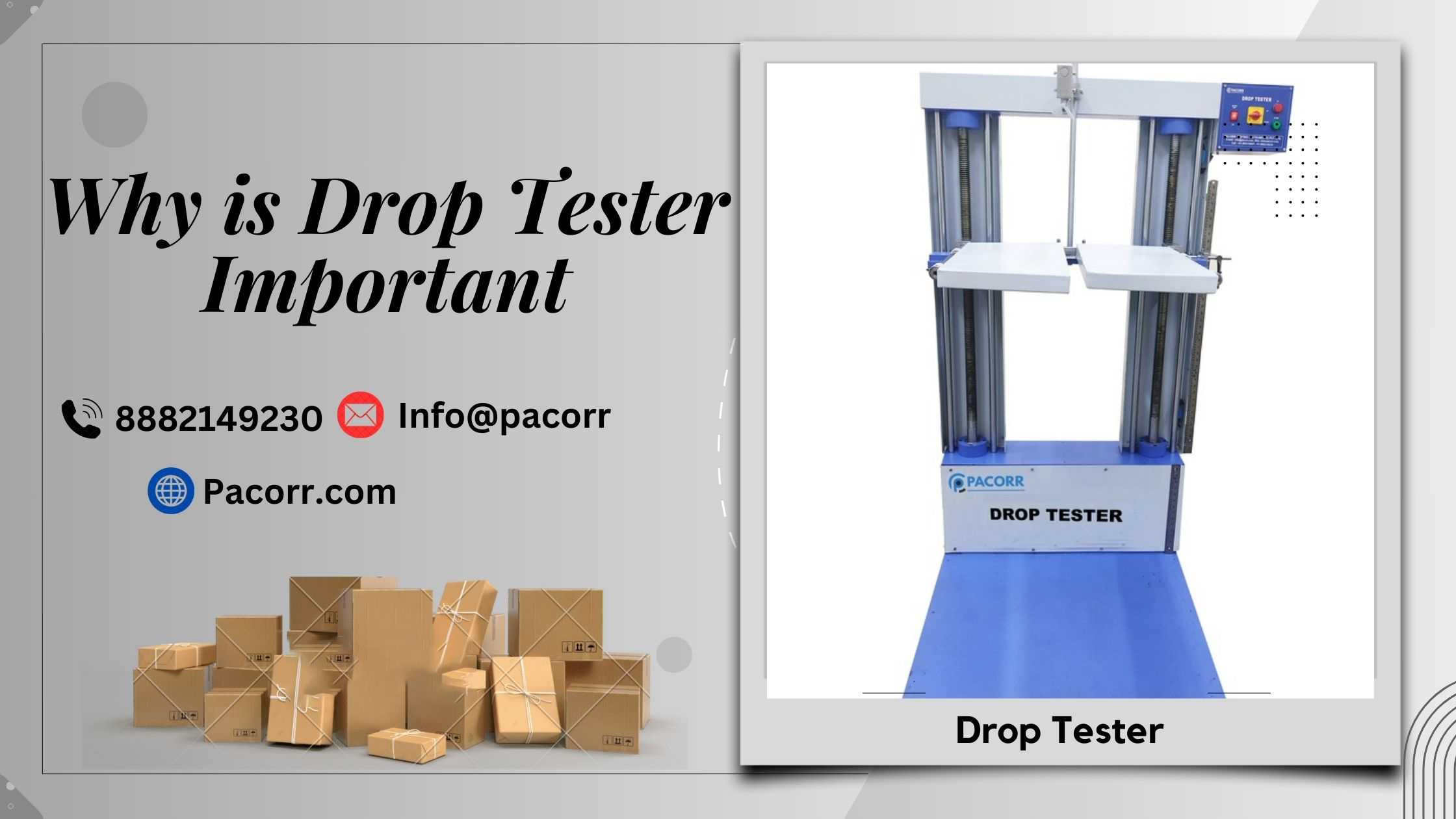 Drop Tester Ensuring Product Strength and Packaging Reliability 