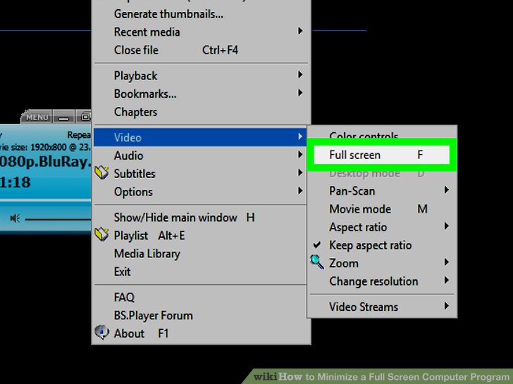 How to Minimize a Fullscreen Computer Program