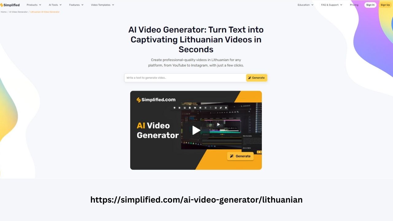 Explore Lithuanian Visual Magic: Ai Lithuanian Video Generator by Simplified - Free Online