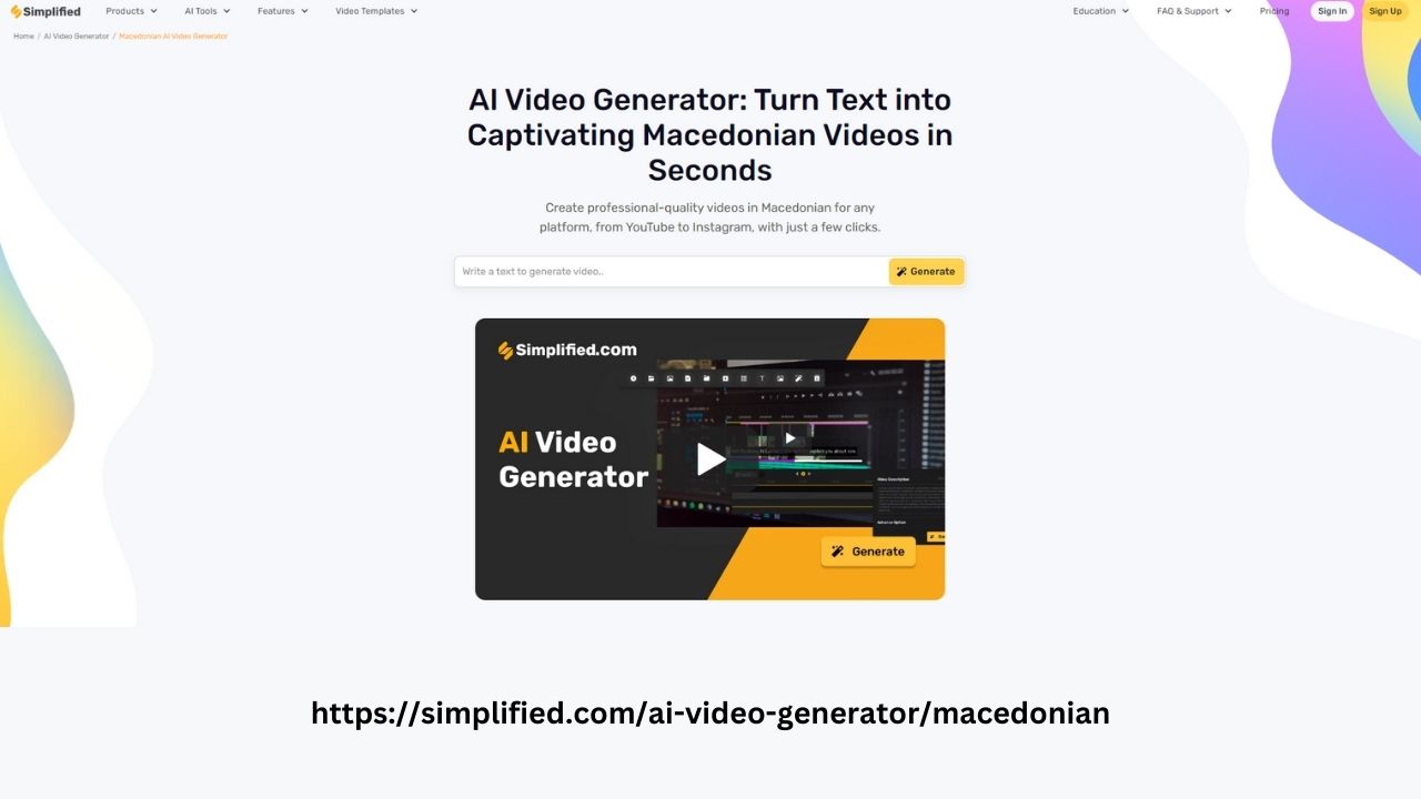 Explore Macedonian Visual Magic: Ai Macedonian Video Generator by Simplified - Free Online