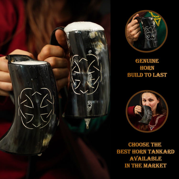 Toast with Mythrojan Handcrafted Drinking Horn Mugs