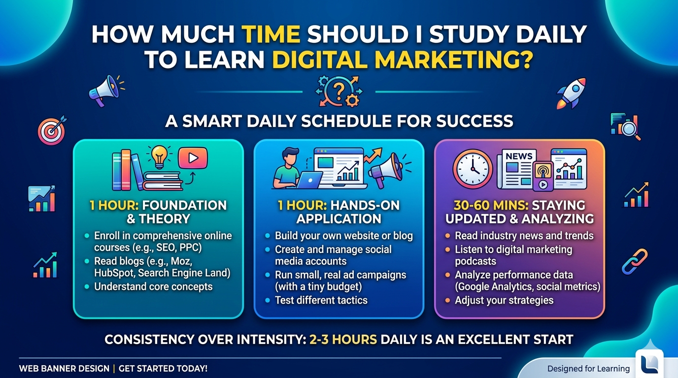 How Much Time Should I Study Daily to Learn Digital Marketing?
