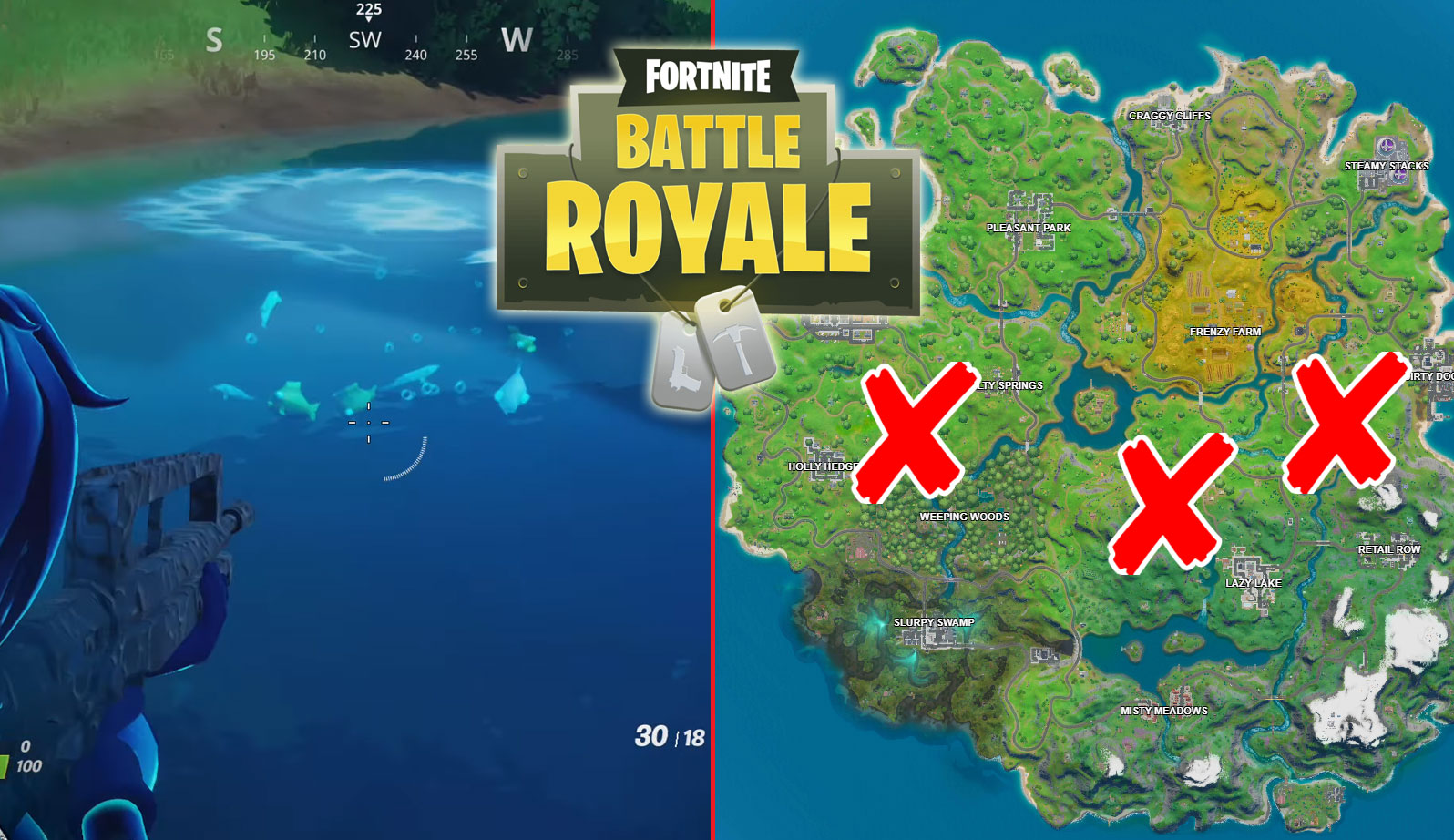 Fortnite: How to Catch Fish at Lake Canoe, Lazy Lake & Flopper Pond