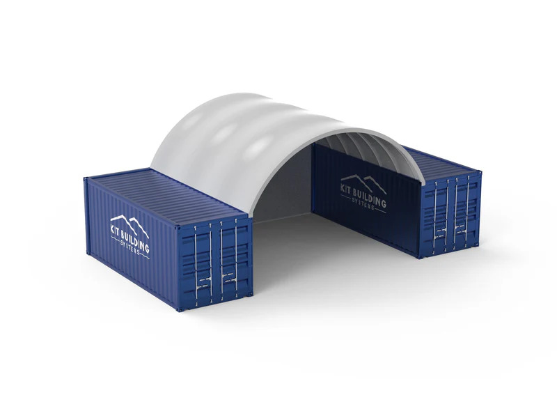 Containertelt 6 × 6 m – robust stål-baldakin til container, nem montering