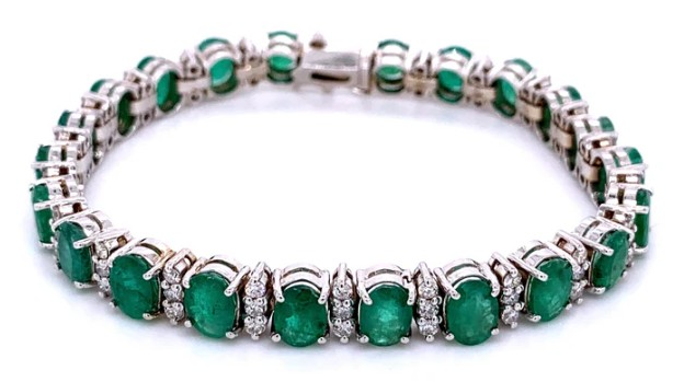 Buy Stunning White Gold and Emerald Tennis Bracelets Online