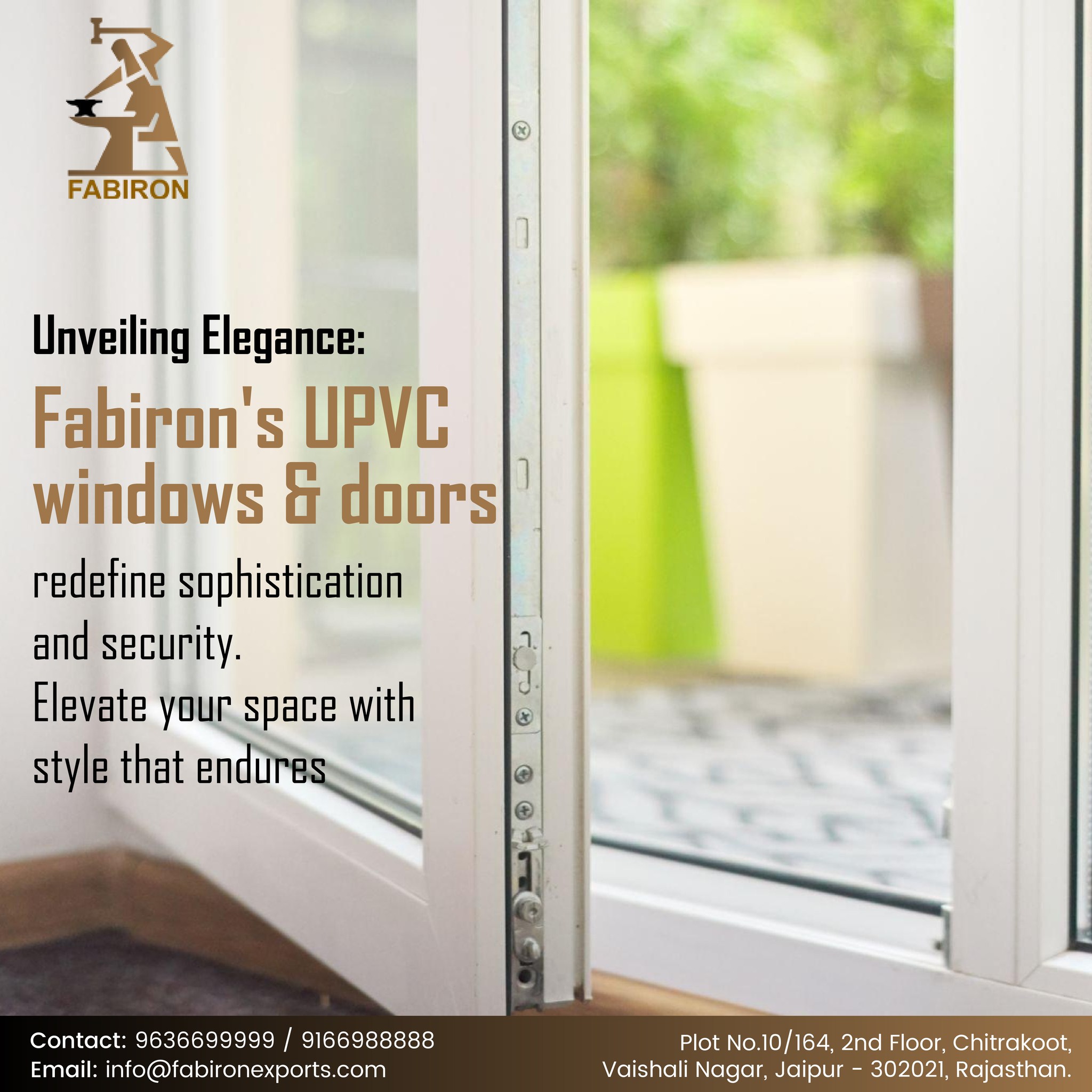 uPVC Balcony Doors in Jaipur – Stylish, Secure, and Energy-Efficient Solutions by Fabiron Exports