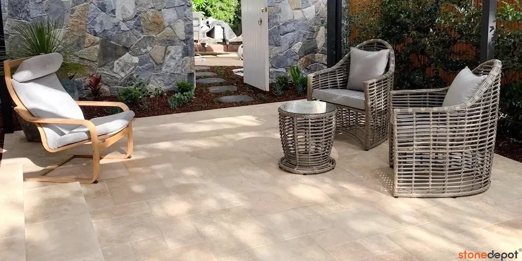 Create a Festive Alfresco Dining Space with Crazy Pave Tiles This Holiday Season