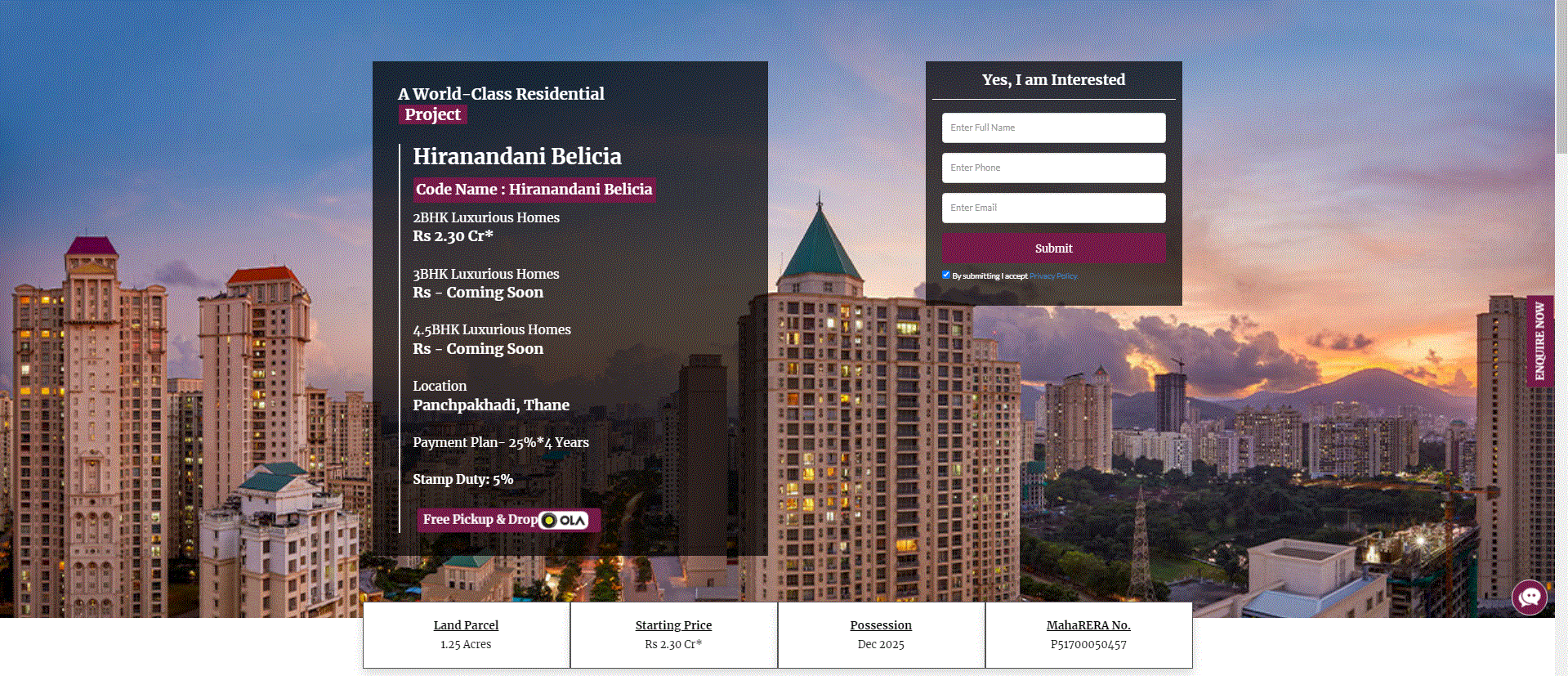 Hiranandani Belicia Thane West Luxury Apartment Panchpakhadi