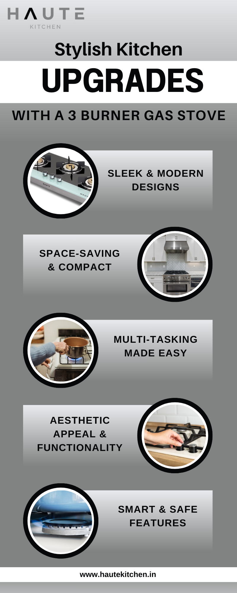 Stylish Kitchen Upgrades with a 3 Burner Gas Stove