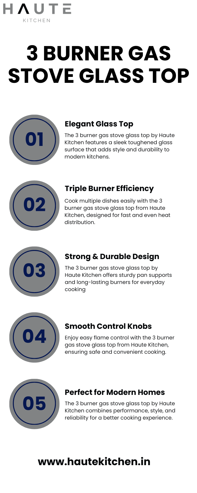 Modern 3 Burner Gas Stove Glass Top – Haute Kitchen