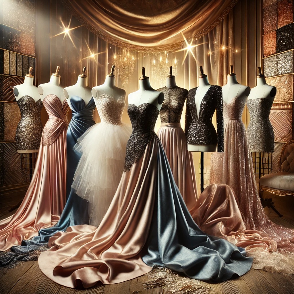 Which types of designer fabrics are most suitable for evening wear?