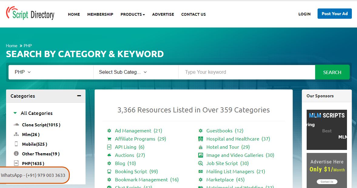 PHP script | PHP script listing website | Open source PHP script